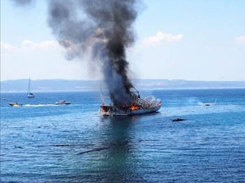 Ayvalık açıklarında korku dolu anlar