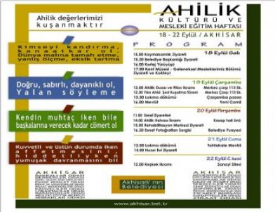Ahilik Haftası Programı Açıklandı
