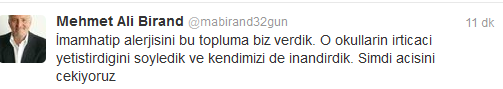 Erdoğan'ın 'imam hatip' açıklamasına Birand'dan yorum
