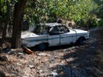 YıLDıZTEPE - Eski Otomobil Zeytinlikler İçinde Yandı