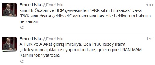 Emre Uslu: Barışın geleceğine i-nan-mam !