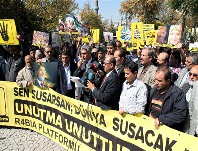 Konya'da Mısır’daki Darbenin 100. Günü Protesto Edildi
