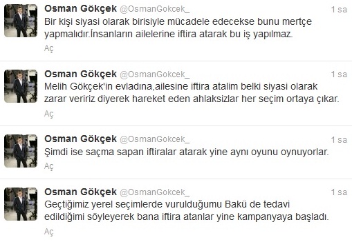 Osman Gökçek 'kaçırıldığı' iddialarına sert çıktı