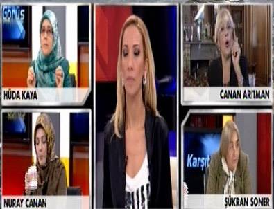 Canlı yayında başörtüsü tartışması kavgaya dönüştü