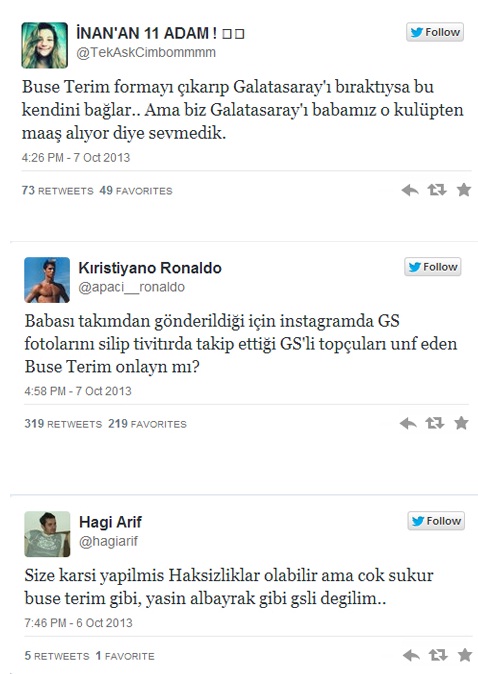 Buse Terim Galatasaray'ı sildi