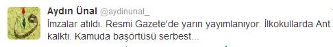 İmzalar atıldı. andımız kaldırıldı ve başörtü serbest oldu