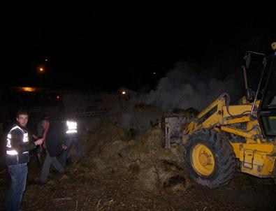 Narman'da Samanlık Yandı