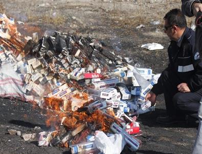 Kaçak Sigaralar İmha Edildi