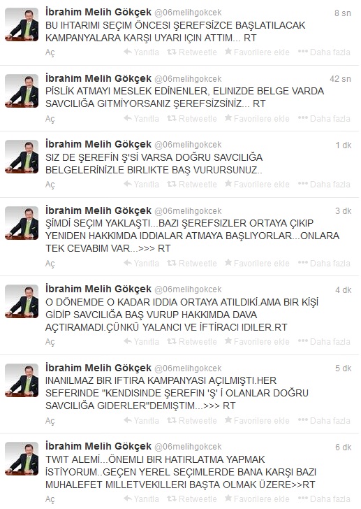 Gökçek'ten çok sert mesajlar