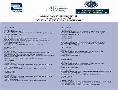 Arü’de 'Avrupa Birliği 73. Sertifika Programı” Başlıyor