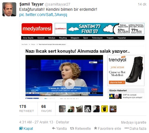 Şamil Tayyar, Nazlı Ilıcak'ı fena kızdıracak