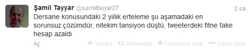 Tayyar: Fitne hesaplar azaldı
