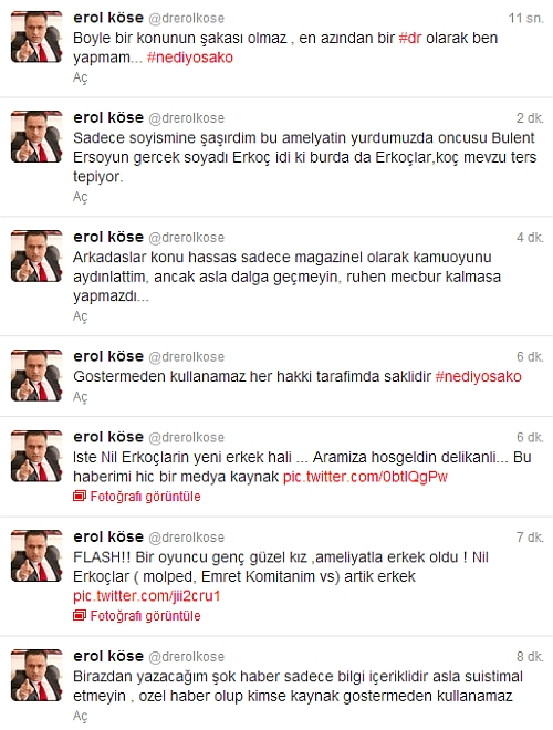 'Nil Erkoçlar ameliyatla erkek oldu'