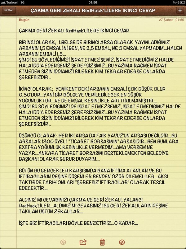 Gökçek'ten Redhack'e yanıt