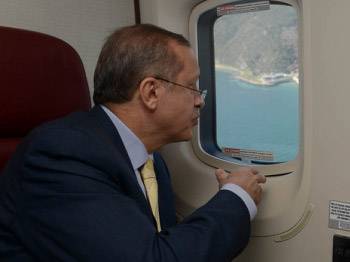 Başbakan Erdoğan'dan helikopterli inceleme