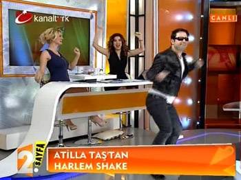 Atilla Taş canlı yayında Harlem Shake dansı yaptı