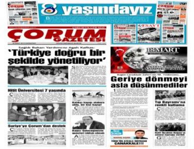 Çorum Gazetesi 8. Yılını Kutluyor