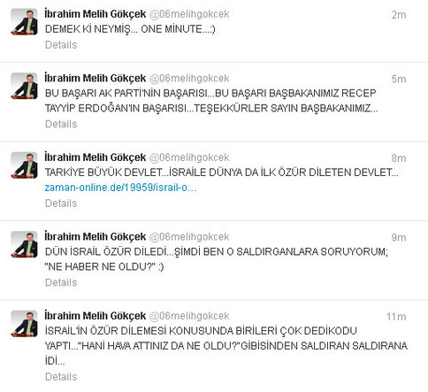 Melih Gökçek'ten 'One Minute' yorumu