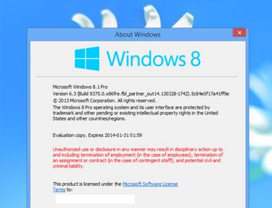 Windows 8.1 ücretsiz bir 'güncelleme' olacak