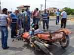 İBRAHIM TURGUT - Kula'da Motosiklet Tır'a Çarptı: 1 Yaralı