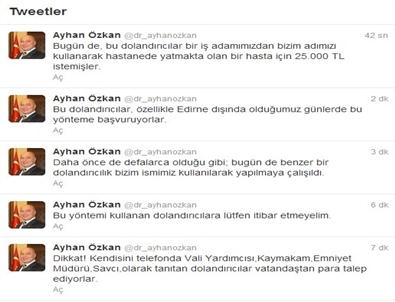 Vali Yardımcısı Twitter Aracılığıyla Takipçilerini Dolandırıcılık Konusunda Uyardı