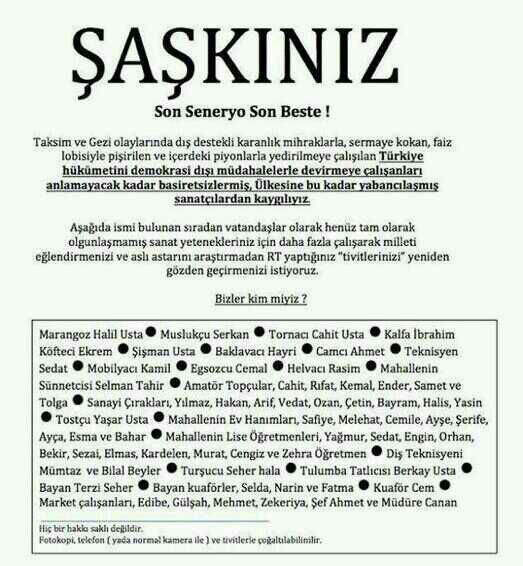 Kaygılıyız ilanına 'Şaşkınız' misillemesi