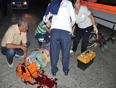 Otomobil Motosiklete Çarptı: 1 Yaralı