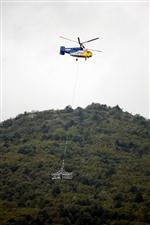TELEFERİK HATTI - Bursa'nın Yeni Teleferiği'nin Direkleri Helikopterle Dikildi