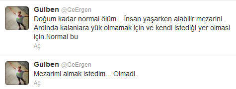 Gülben'den Şok Eden Mesaj