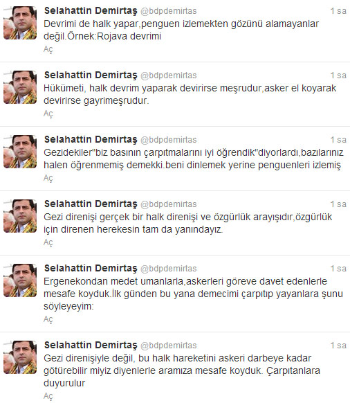 BDP'li Demirtaş: Gezi'nin yanındayız darbenin değil