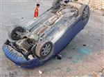 Takla Atan Otomobilde Şans Eseri Yaralanan Olmadı