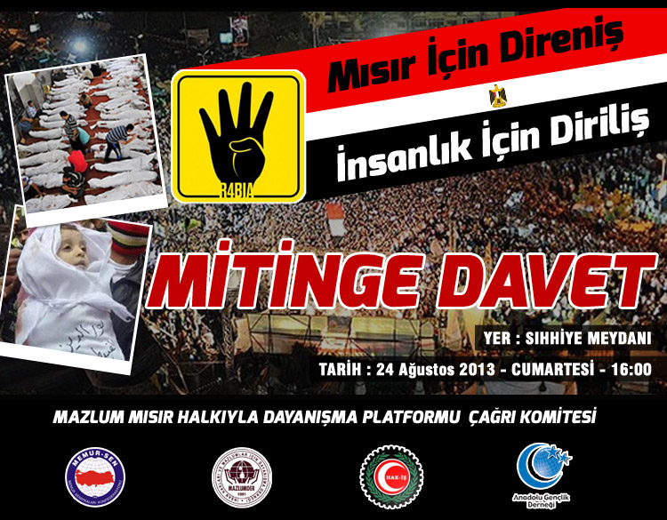 Mısır'a lanet mitingi bugün