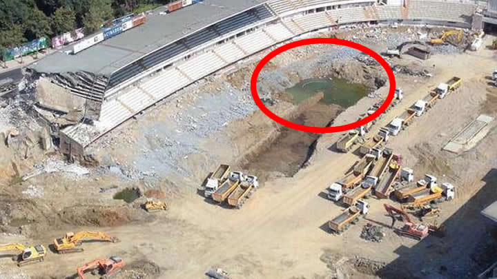 İnönü Stadı'nın altından deniz çıktı