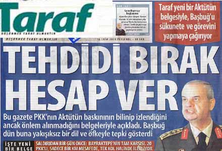 Taraf'ın Ergenekon'suz birinci sayfası şaşırttı