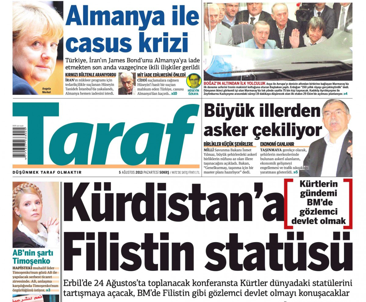 Taraf'ın Ergenekon'suz birinci sayfası şaşırttı