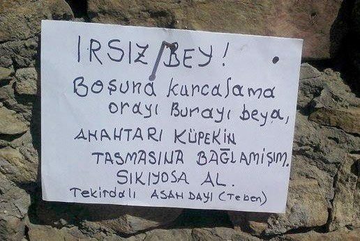 Hırsıza ilginç not güldürdü