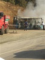 Servis Aracı Cayır Cayır Yandı