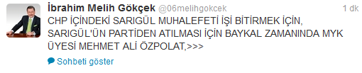 Gökçek, CHP'nin Sarıgül planını ortaya çıkardı