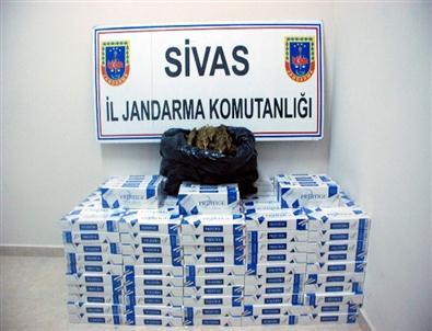 Sivas’ta Kaçak Sigara ve Uyuşturucu Operasyonu