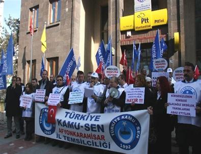 Afyonkarahisar’da Memurlar Bordro Yaktı