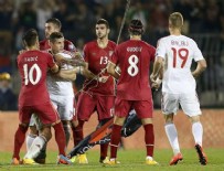 EURO 2016 - Sırbistan-Arnavutluk maçında büyük olaylar