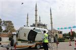 SELIMIYE CAMII - Tarihi Selimiye Camii Meydanında Emniyet Kemeri Simülasyonu