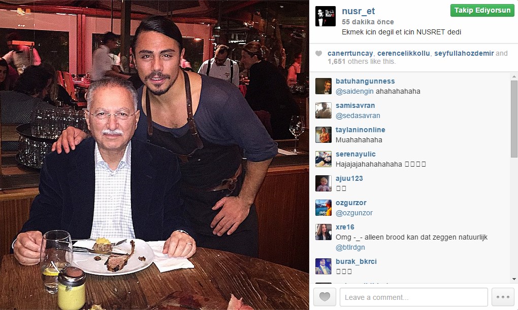 Ekmeleddin İhsanoğlu Nusret'e et yemeye gitti