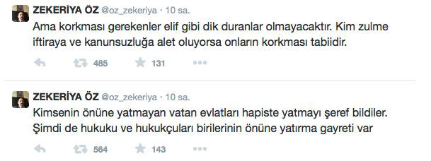 Zekeriya Öz'den operasyon tweeti
