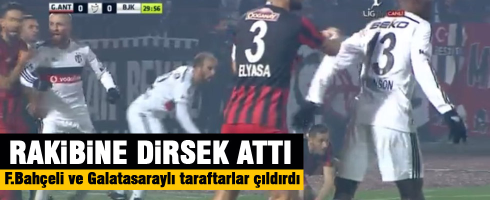 Gökhan Töre rakibine dirsek attı