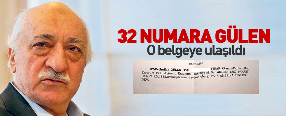 32 numara Fethullah Gülen