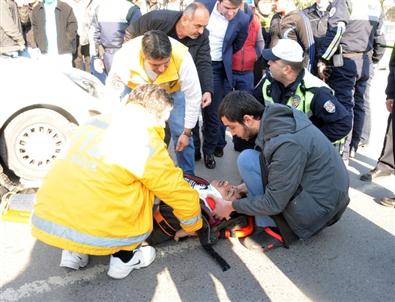 Otomobilin Çarptığı Yaya Yaralandı