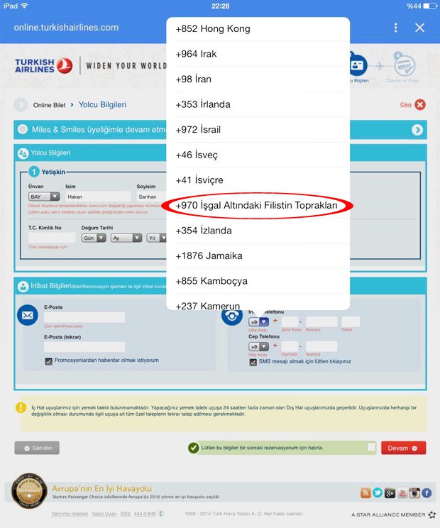 THY'den İsrail'e çok anlamlı gönderme