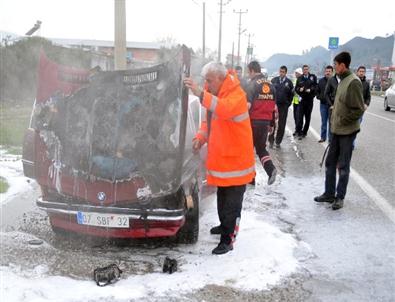 Hareket Halindeki Araç Yandı