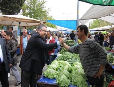 Kırklareli Belediye Başkanı Kesimoğlu’ndan Pazarcı Esnafına Ziyaret